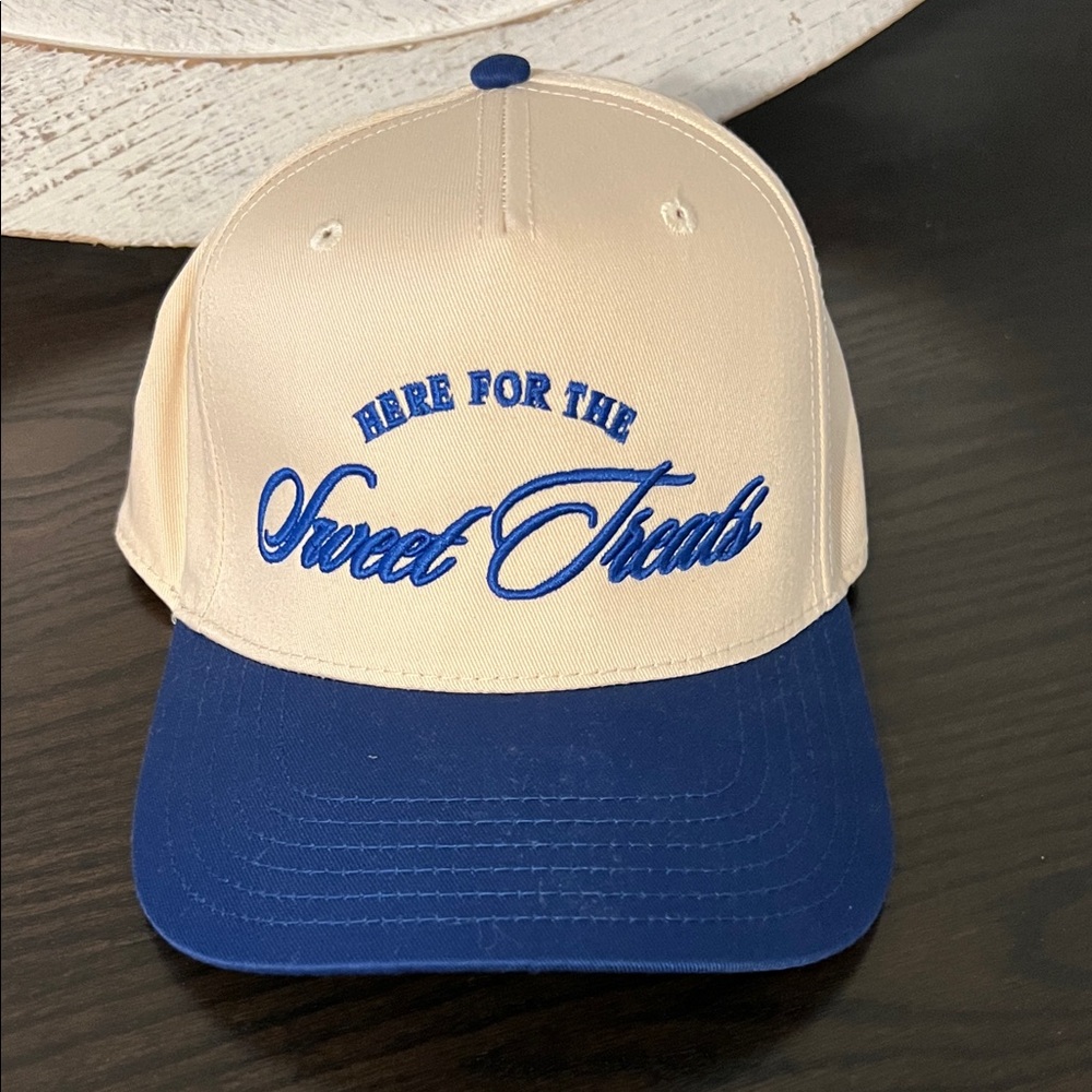 OTTO Two-Tone Cream and Blue "Here for the Sweet Treats" Cap